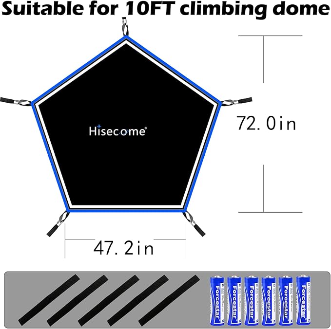 Climbing Dome Hammock with Light, Accessory for Climbing Dome, fits 10 x 5 ft Climbing Dome, with Light Canopy Bearing 300 LBS. (Hammock only, Batteries×6)