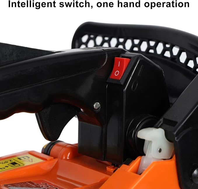 25.4cc Gas Powered Chainsaw 12 Inch Top Handle Gas Chainsaw, 2-Stroke Portable Chain Saws for Trees, Automatic Oiler, For Wood Cutting, Tree Trimming