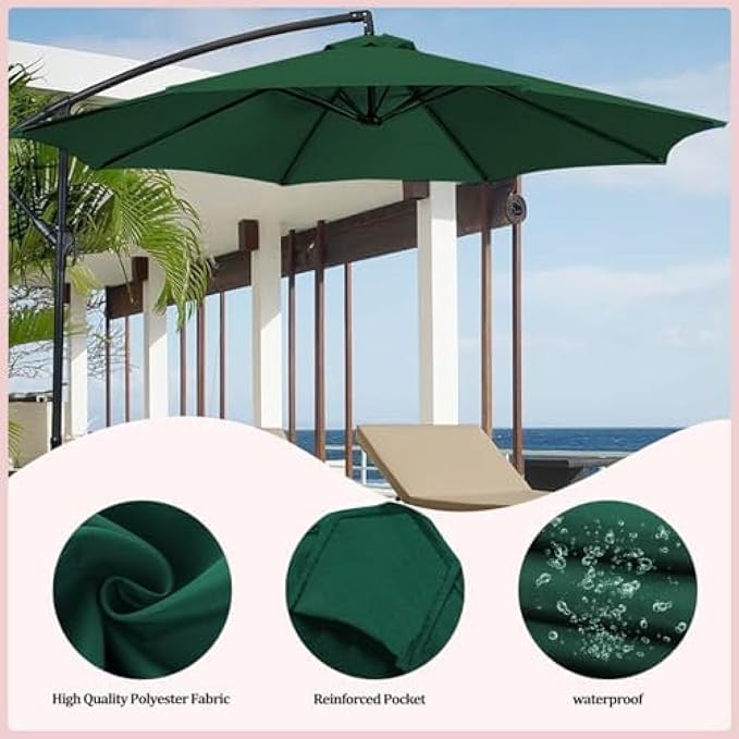 Patio Umbrella Replacement Canopy, 8 Arm Umbrella Replacement Cover, 6.5/7.5/8.2/9/10/11.5/13 Feet, Suitable For Patio