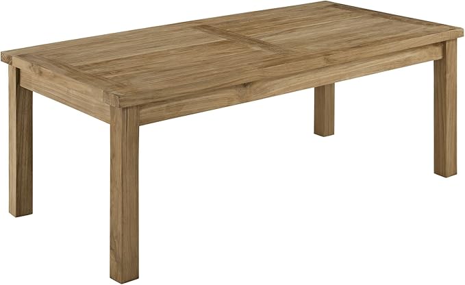 Modway Marina Premium Grade A Teak Wood 8-Piece Outdoor Patio Furniture Set in Natural Navy