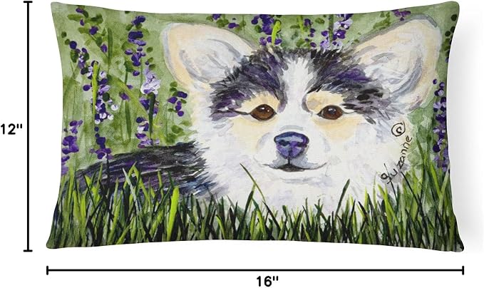 Caroline's Treasures SS8824PW1216 Chihuahua Canvas Fabric Decorative Pillow Machine Washable, Indoor Outdoor Decorative Pillow for Couch, Bed or Patio, 12HX16W