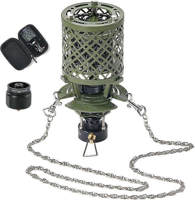 CAMPINGMOON T-HEATER GASWARE Gas Heater Propane Isobutane for Camping Outdoor Collaboration Limited Edition with EVA Case (KHNX-92+Z22)