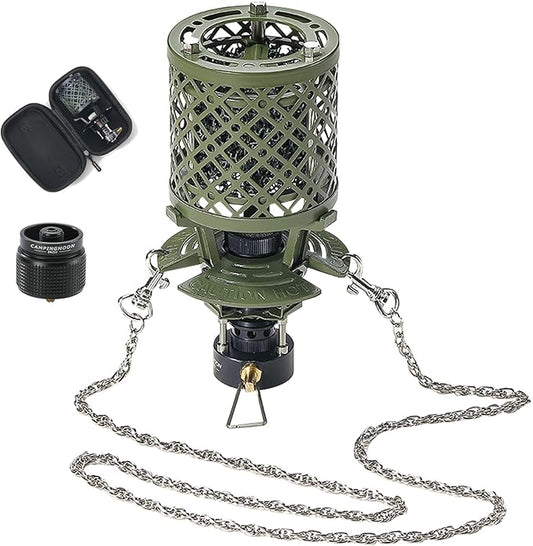 CAMPINGMOON T-HEATER GASWARE Gas Heater Propane Isobutane for Camping Outdoor Collaboration Limited Edition with EVA Case (KHNX-92+Z22)