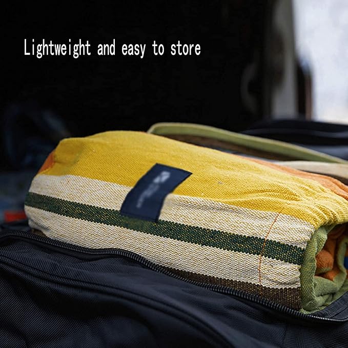 Camping Hammock Bed Swing Chair Hammock Fabric Wide Thick Canvas Anti-Rollover with Carrying Bag for Summer Camping Travelling Hiking Picnic Hammock Swing (Color : Blue, Size : 200 * 100cm)