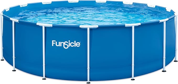Funsicle Activity 15' x 48" Round Outdoor Above Ground Swimming Pool, Includes Repair Patch