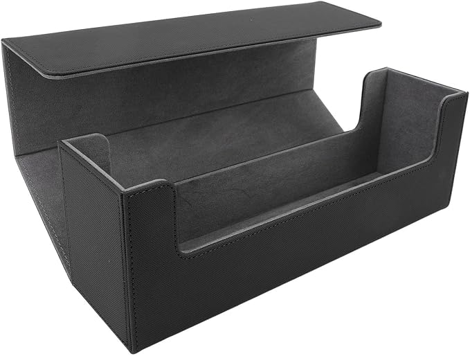 RiToEasysports Trading Card Storage Box, Large Capacity Holds 400+ Cards Magnetic Closure, Card Deck Box PU Leather with Felt Lining for Collectors, Gamers, and Card Enthusiasts