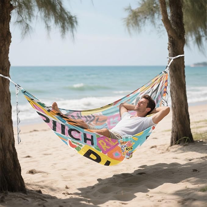 Colorful Cartoon Rich 330lb Capacity Camping Hammocks with Hanging Rope Indoor Hammock for Outside Patio Garden hamaca con soporte para adultos