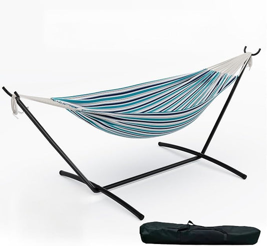 2 Person Hammock with Heavy Duty Steel Stand 450LBS Indoor Outdoor