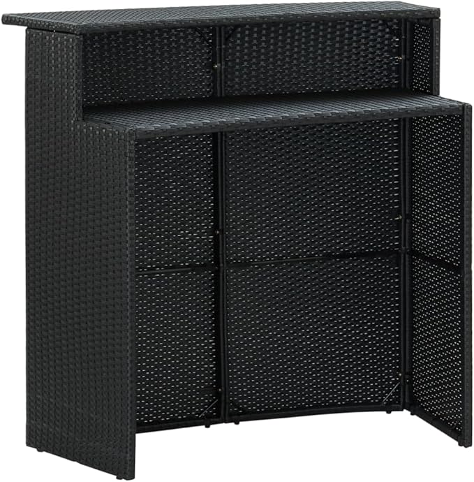 Patio Bar Set with Cushions,Garden Table and Chairs Sets,Garden Conversation Sets, Outdoor Patio Furniture,for Patio,Backyard,Garden,3 Piece Black
