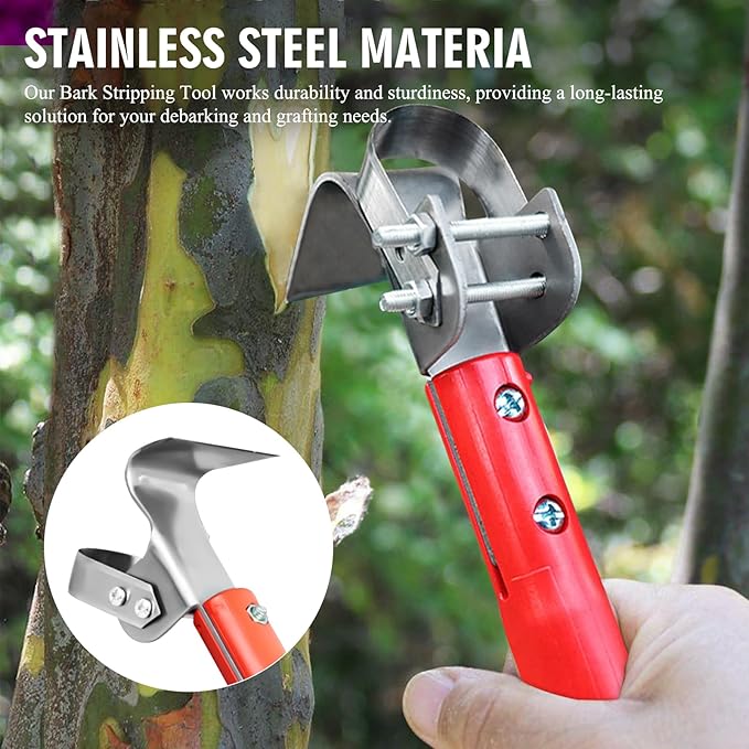 AGLOO Bark Removal Tool - Debarking Tool for Patio Lawn Garden Woodworking - Bark Stripping, Log Peeler, Scraping, Grafting, Girdling Cutter