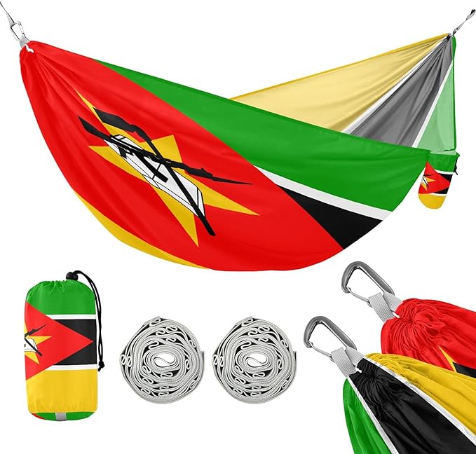 National Flag of Mozambique Hammocks with Portabl Carry Bag Backyard Hammock for Indoor Outdoor Patio
