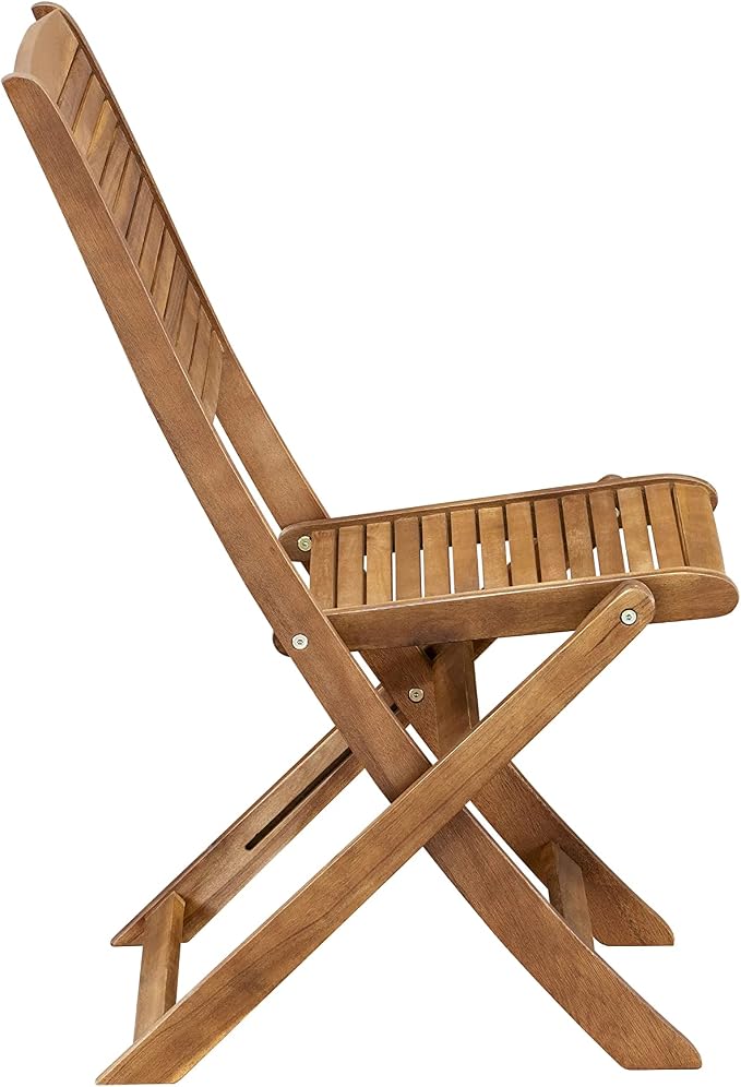 East West Furniture DIFM7CWNA 7 Piece Patio Dining Set Includes an Oval Outdoor Acacia Wood Table and 6 Folding Side Chairs, 36x60 Inch, Natural Oil