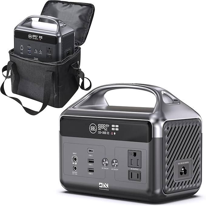 DaranEner Portable Power Station 192Wh LiFePO4 Battery, Solar Generator with Storage Bag, 2×AC 300W (600W Surge), USB-C 60W PD, Fast Recharge for Camping, RV, Outdoor, Emergency Backup