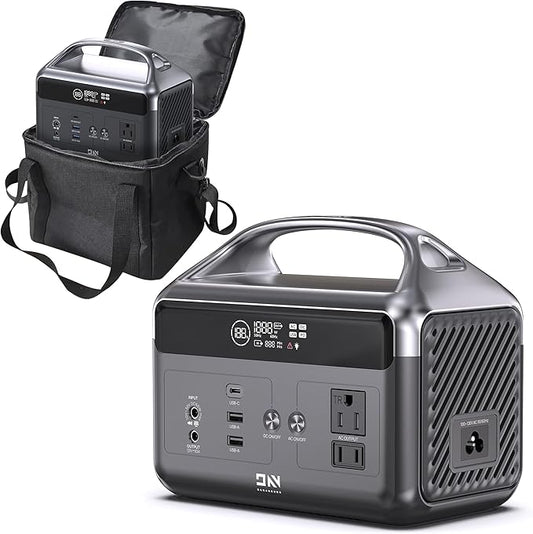 DaranEner Portable Power Station 192Wh LiFePO4 Battery, Solar Generator with Storage Bag, 2×AC 300W (600W Surge), USB-C 60W PD, Fast Recharge for Camping, RV, Outdoor, Emergency Backup
