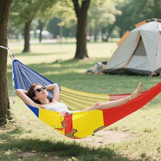 National Flag of Moldova Hammocks with Portabl Carry Bag Backyard Hammock for Indoor Outdoor Patio