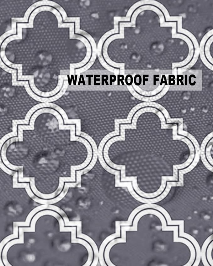 Outdoor Waterproof Pillow Covers for Patio Furniture Moroccan Pattern Decorative Throw Pillow Cover Dark Grey Pillowcases Set of 2 Cushion Case for Sofa Couch Chair Home Decor 26x26 inch