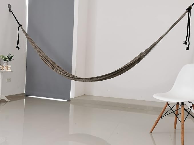 Traditional Mayan Hammock - Hammock Made with Thick Cotton Thread (Gray, Medium)