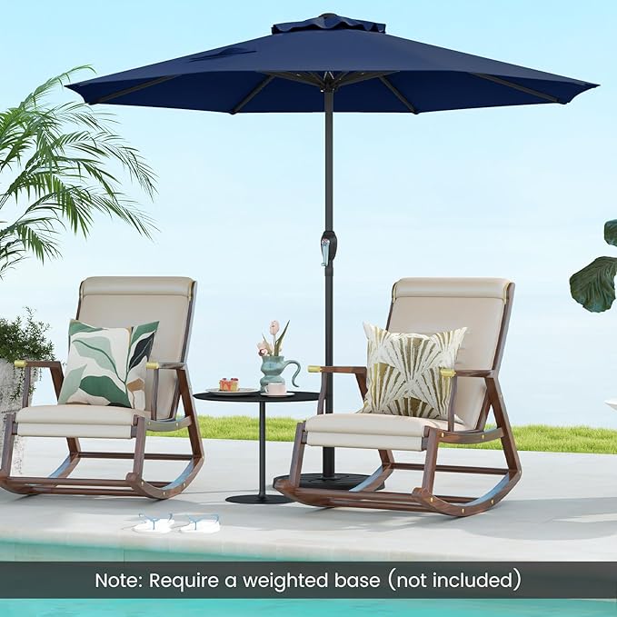 8.5 FT Patio Umbrella Outdoor Table Umbrella, Market Umbrella with Crank Handle, 8 Sturdy Ribs, Air Vent & Sun-Protective Canopy, Parasol for Garden, Backyard, Deck & Pool