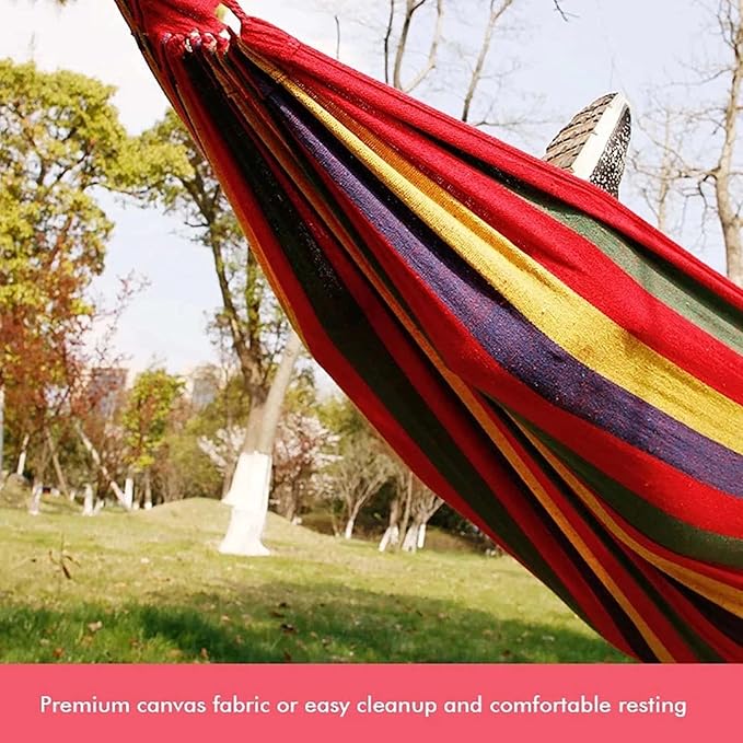 Double Hammock Swing Chair, Portable Hammock for Camping, Camping Hammocks for Outside, Double Polyester Hammock, for Travel Patio Garden