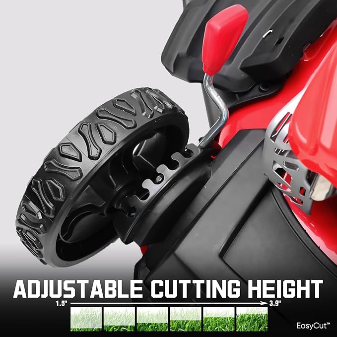 PowerSmart EasyCut 18-Inch 144cc Push Gas Lawn Mower, 3-in-1 Mulch/Bag/Side Discharge, Steel Deck, 6 Height Adjustment