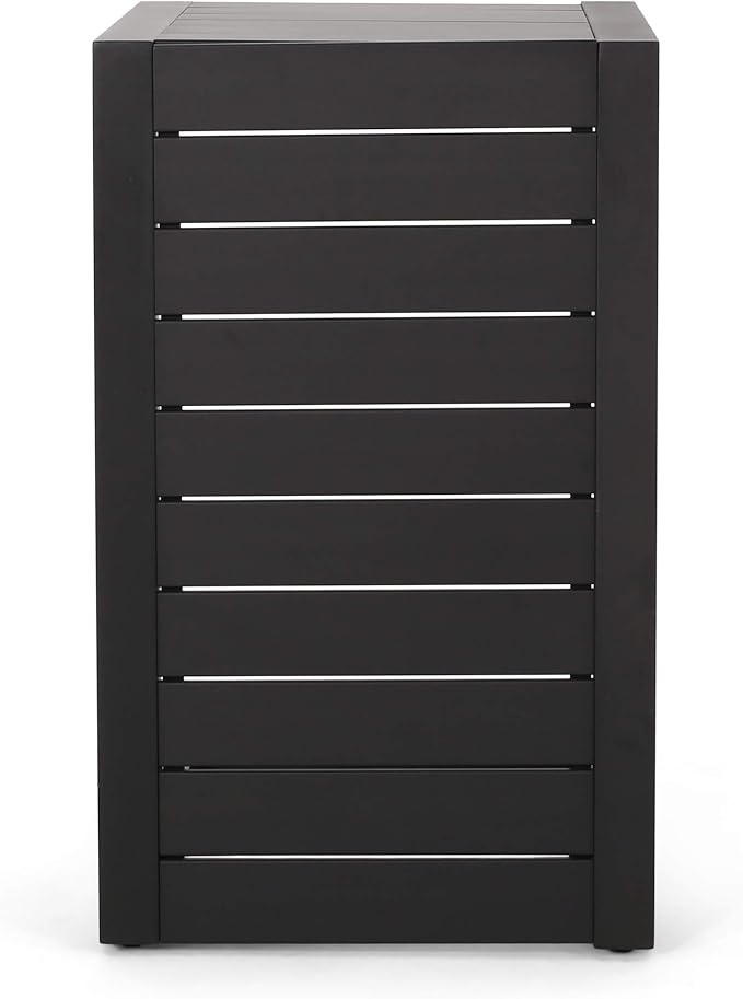 Christopher Knight Home Jesse Coral Outdoor Modern Aluminum C-Shaped End Table, Matte Black