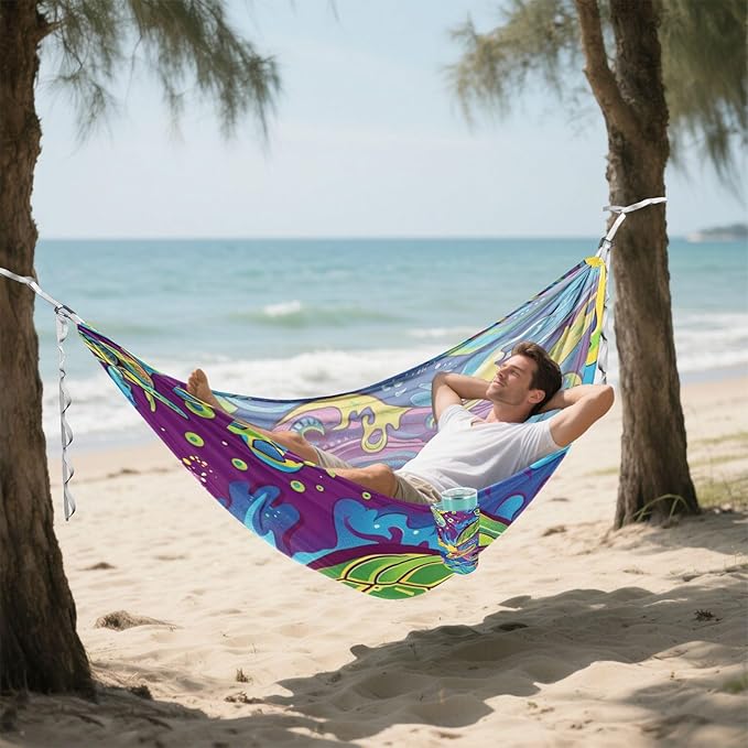 Cartoon Color Whalurtle 330lb Capacity Outdoor Hammock with Portabl Carry Bag Fabric Hammock for Indoor Outdoor Patio hamaca para acampar
