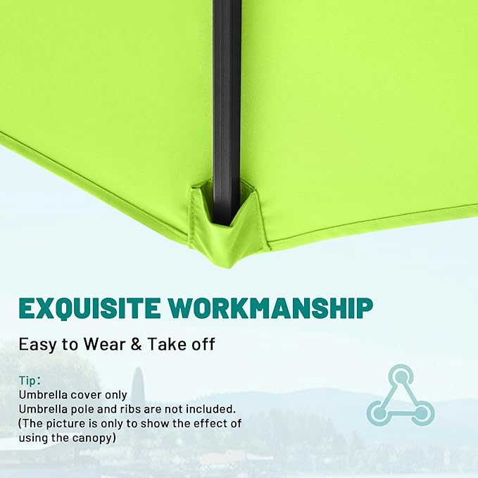 AreShark 9FT Patio Umbrella Replacement Canopy – Durable UV Protective Outdoor Table Market Umbrella Top for 8 Ribs, Canopy Only with Air Vent