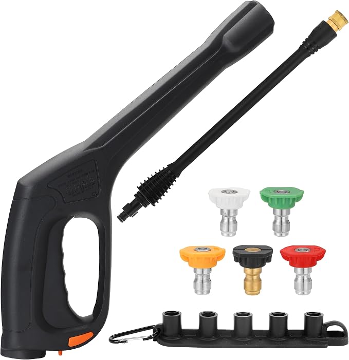 JOEJET Pressure Washer Spray Gun with Extension Wand and 5 Nozzle Tips, Compatible with Some Portland Husky Ford Pulsar ShopForce Taskforce Powerwasher
