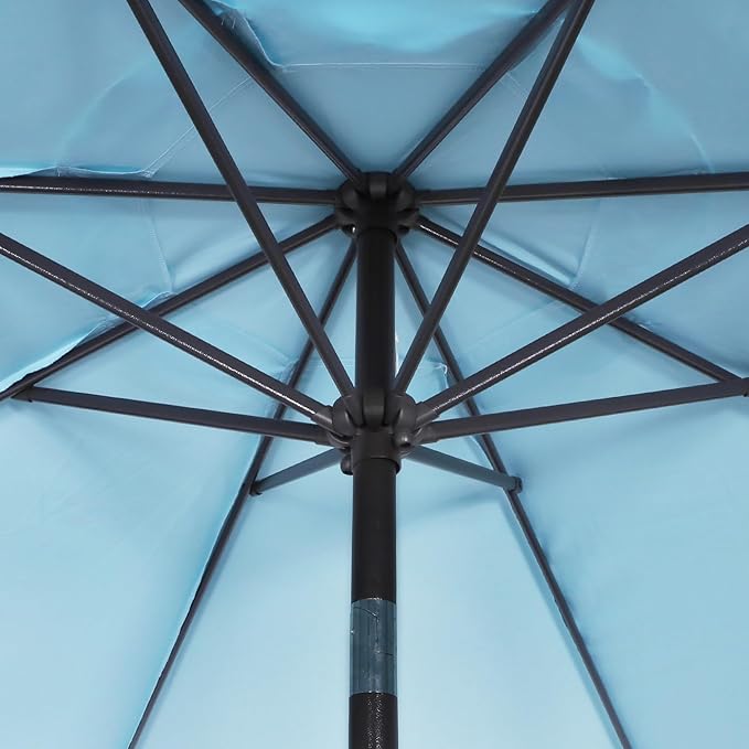 Blissun 9' Outdoor Patio Umbrella, Outdoor Table Umbrella, Yard Umbrella, Market Umbrella with 8 Sturdy Ribs, Push Button Tilt and Crank