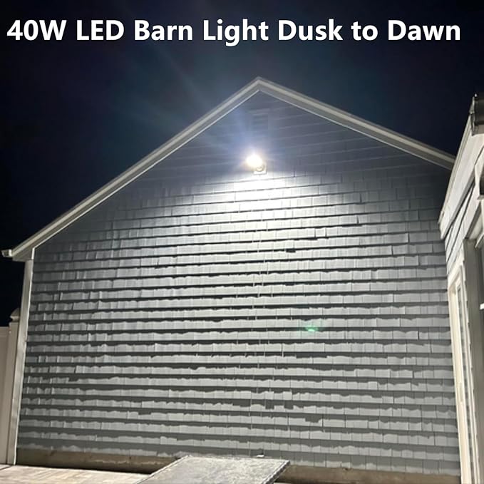 LED Barn Light 40W, 5000K 5200LM Dusk to Dawn Outdoor Yard Light with Photocell,350W MH/HPS Equiv,ETL Listed LED Security Area Lighting for Farm Garage Yard Street