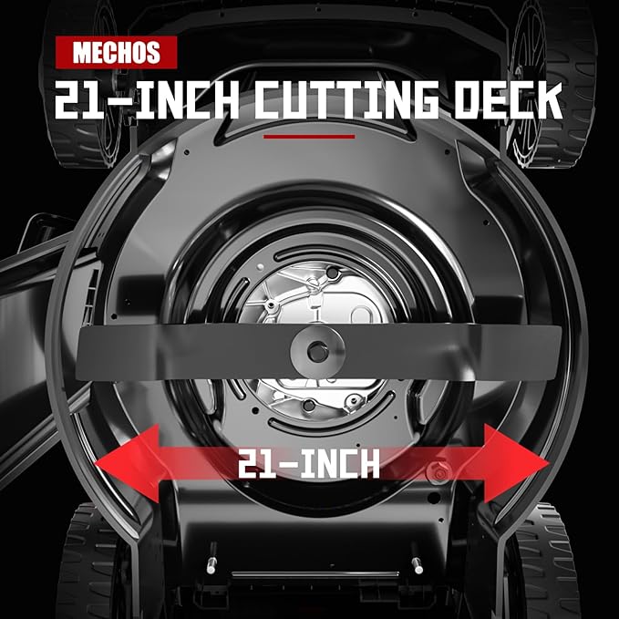 MECHOS 21 Inch 201cc 4-Cycle Engine 3-Position Cutting Height Adjustment 3-in-1 Gas Walk Behind Self Propelled Lawn Mower, Black