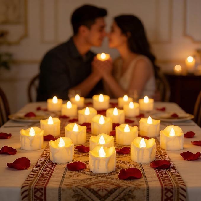 12 Pack Timer Tea Lights Candles Battery Operated, Flameless Flickering LED Timer Votive Tealight, Outdoor Flicker Electric Fake Candles Bulk for Christmas Halloween Pumpkin Light Decorations