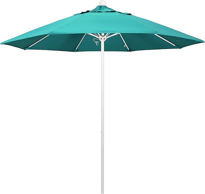 California Umbrella 9' Round Aluminum/Fiberglass Umbrella, Push Open,