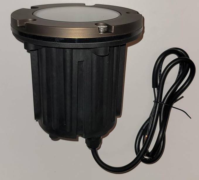 Ironsmith Lighting In-Ground Well Light Fixture & Kits – Solid Brass Cover, Bronze Housing, LED or Halogen Compatible, Low Voltage 12V (Housing and Open Window Cover Kit | with 5W LED)