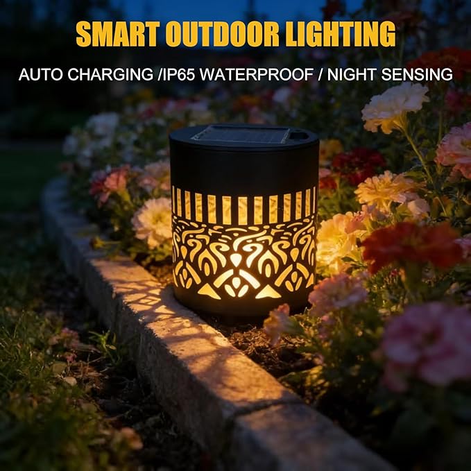 Decorative Solar Mandala Lights,2026 New Solar Mandala Lights Outdoor,Mandala Theme Waterproof Fence Light for Garden Post Patio Backyard Yard Decor(2Pack)