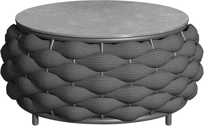 TWT 6-Piece Modular Outdoor Sectional Sofa Set, 5-Seater Woven Rope Patio Conversation Set with Coffee Table, Water-Resistant Cushions, for Backyard Balcony Deck,Dark Gray