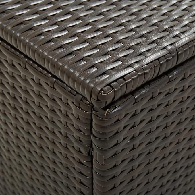 Patio Storage Box Outdoor Storage Deck Box for Patio, Garden Poly Rattan 39.3"x19.6"x19.6" Brown