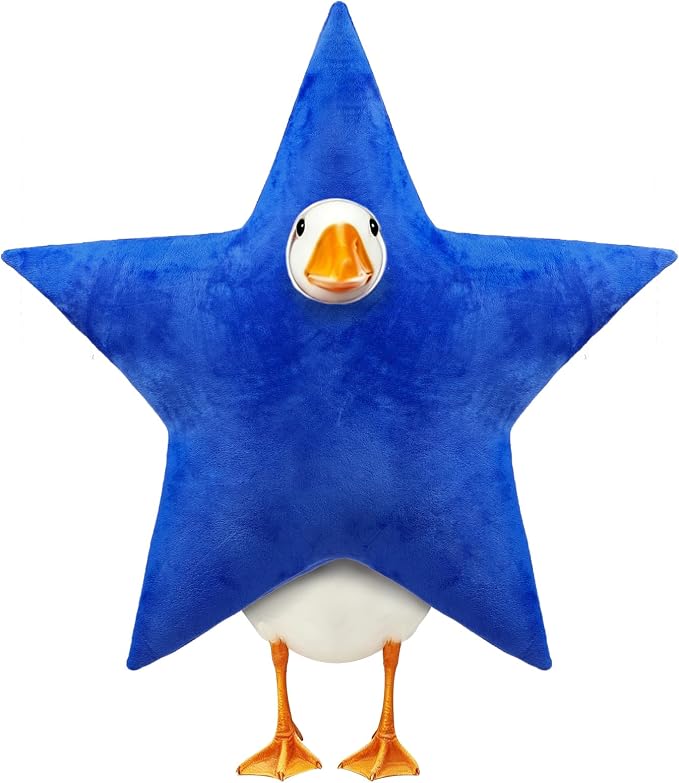 4th of July Patriotic Porch Goose Outfits for 23" Lawn Statue Independence Day Star Goose Costume for Garden Patio USA 250th Anniversary Decoration (Blue Star)