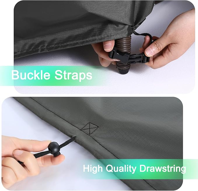ABCCANOPY Table Cover Round Table Cover Outdoor Furniture Cover Furniture Waterproof and Dustproof Windproof Tear Resistance UV Resistance Universal Furniture Table Cover 76Dx28 Inches Grey