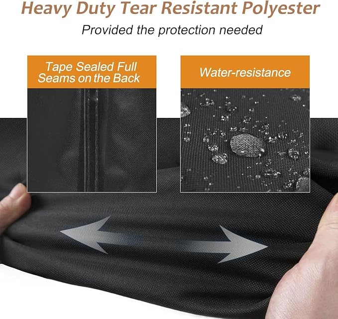NettyPro Deck Box Cover Outdoor Waterproof Storage Bench Cover for Rectangular Deck Box, 50 x 21 x 23 inch, Black