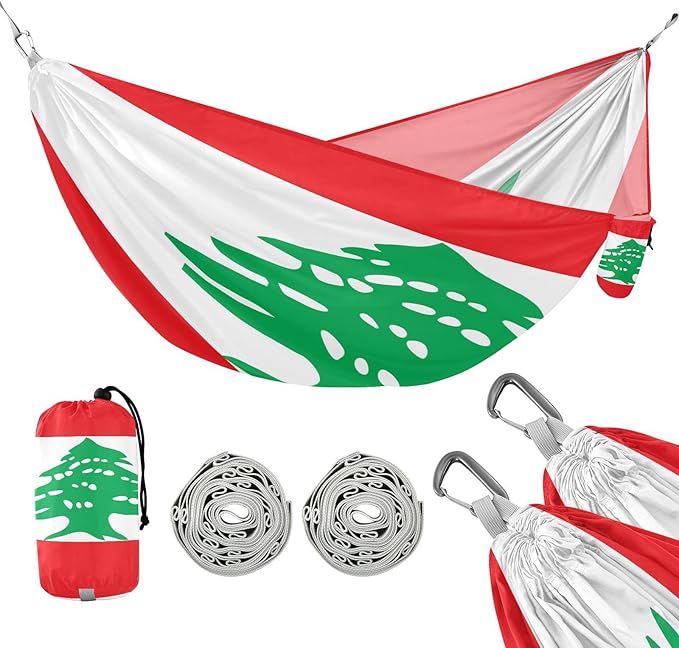 National Flag of Lebanon Hammocks with Portabl Carry Bag Backyard Hammock for Indoor Outdoor Patio