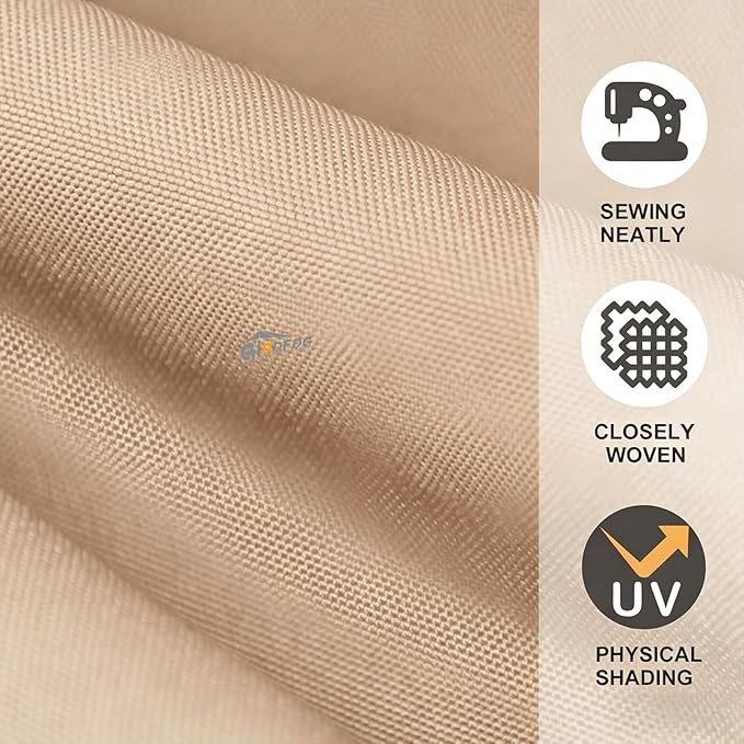 10ft Patio Umbrella Replacement Canopy 8 Ribs, Waterproof & Fade Resistant Market Umbrella Cover, Thickened Polyester Fabric for Backyard, Garden and Pool (Canopy Only) (Champagne)