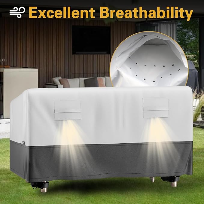 EVRBUL 2- Seater Patio Bench Cover Heavy Duty 420D Patio Loveseat Cover Outdoor Waterproof Sunproof Windproof Sofa Couch Cover with Air Vents 58" Lx32" Wx31" H