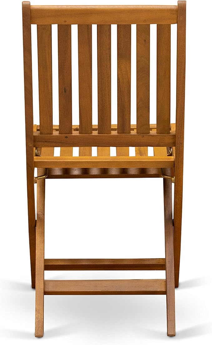 East West Furniture DIDK5CWNA 5 Piece Patio Garden Table Set Includes an Oval Outdoor Acacia Wood Dining Table and 4 Folding Side Chairs, 36x60 Inch, Natural Oil