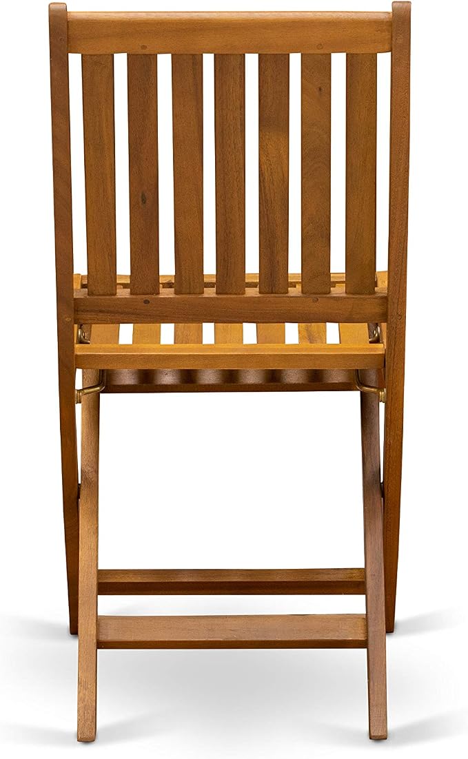 East West Furniture BSDK7CWNA 7 Piece Outdoor Patio Dining Sets Consist of an Oval Acacia Wood Table and 6 Folding Side Chairs, 36x79 Inch, Natural Oil