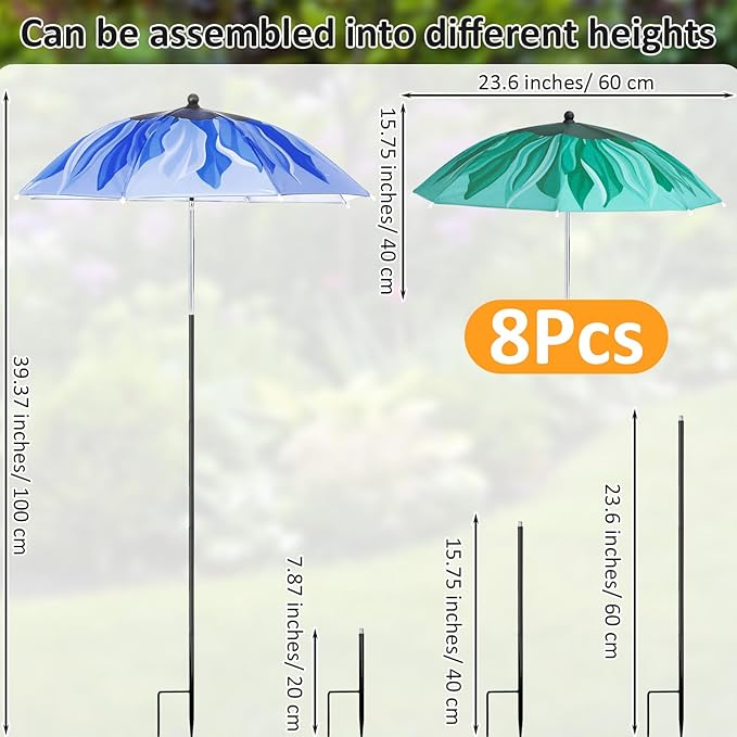 Plant Umbrellas for Outdoor Plants, Large Garden Plant Umbrella Shade Upgraded Adjustable Angle Height for Potted Plants Garden Beds