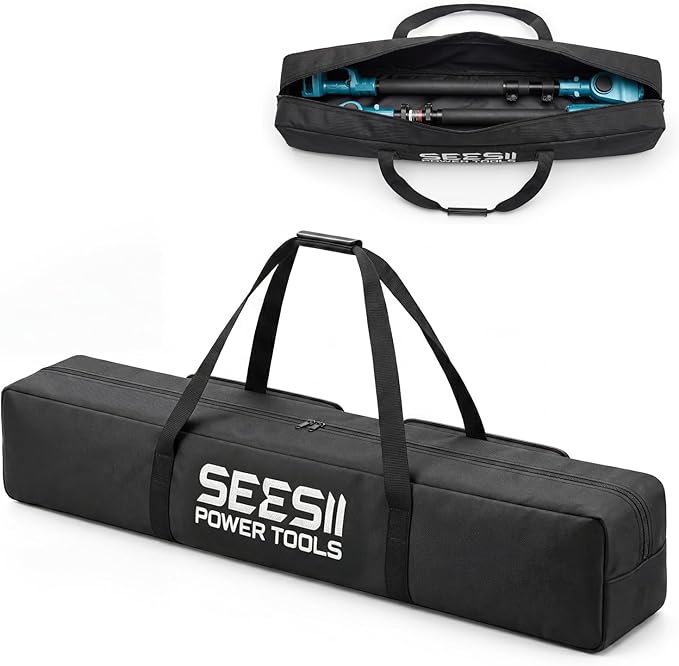 SEESII Universal 55-Inch Pole Tool Storage Bag for Detachable Pole Saws, Pole Hedge Trimmers & Pruners, Fits Collapsed Sections up to 55 in, 600D Water-Resistant Carrying Case, Black