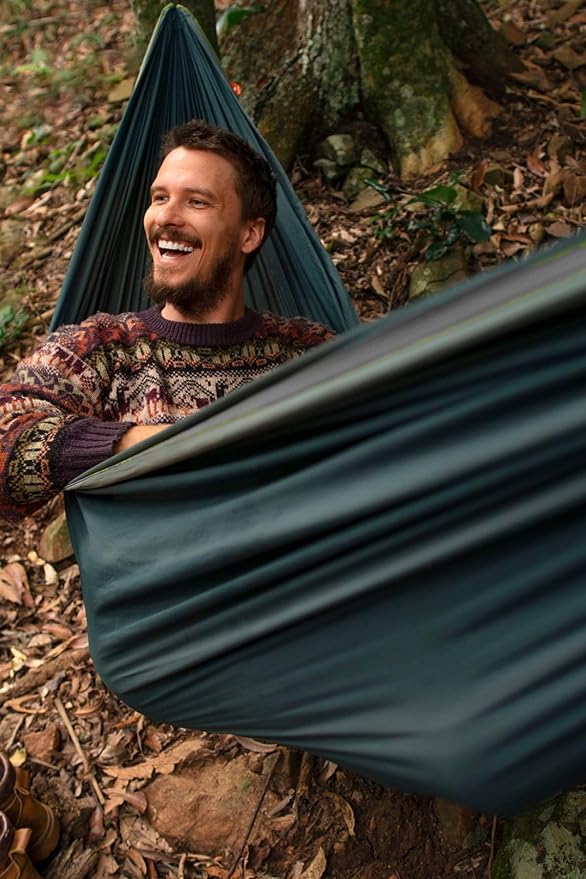 Camping Hammock Swing for Picnic Garden Balcony - Portable Foldable Outdoor Hammock with Carrying Bag, 110kg Capacity, Turquoise - Turquoise