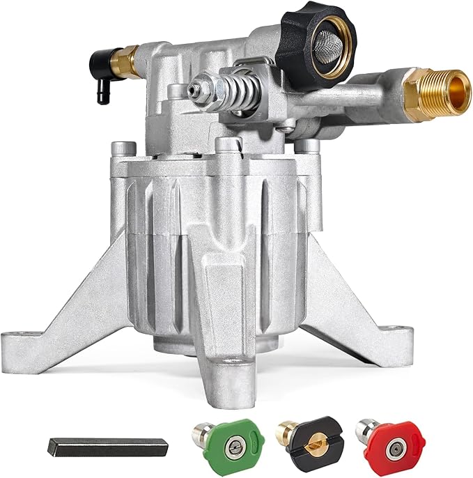 TOOLCY 7/8" Shaft Vertical Pressure Washer Pump - Rear Inlet/Outlet Max 3400 PSI @ 2.5 GPM OEM & Power Washer Pump for Gas Washer, Replacement for Simpson, Honda etc