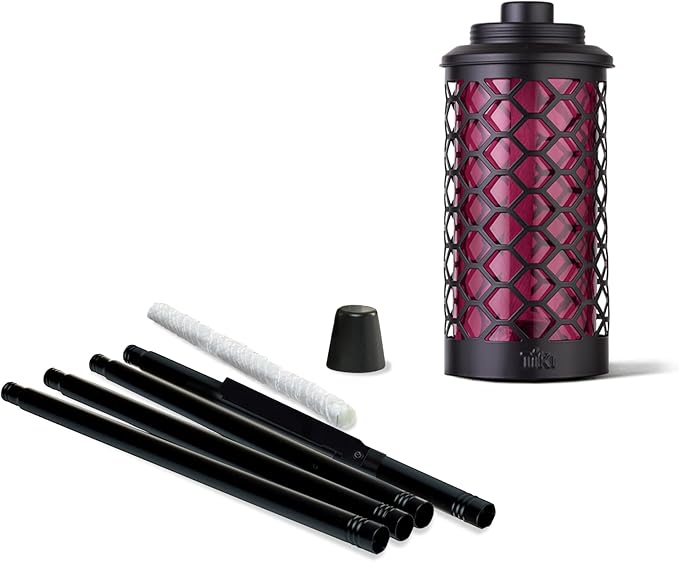 TIKI Convertible 65" Honeycomb Glass Torch – Burgundy Outdoor Decorative Lighting for Patio, Lawn & Backyard Décor | Weather-Resistant | Includes Long-Lasting Wick & Snuffer